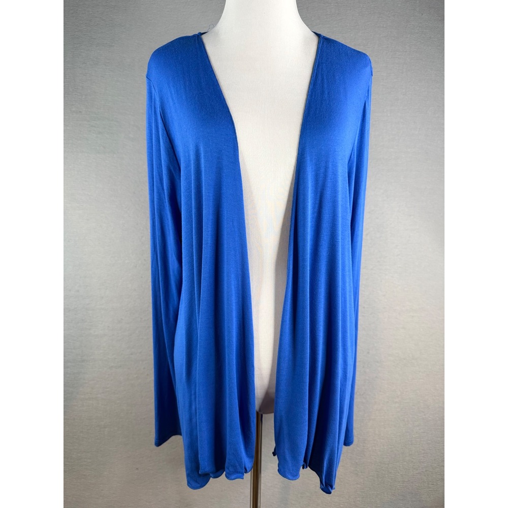 Lilly Pulitzer Open Cardigan Women Size L Royal Blue Draped Jersey‎ Layering